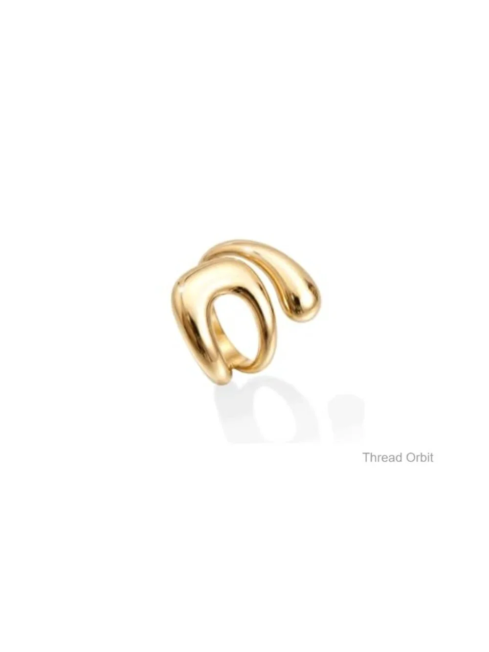 14K Gold Plated Stainless Steel Chunky Statement Stackable Open Adjustable Ring